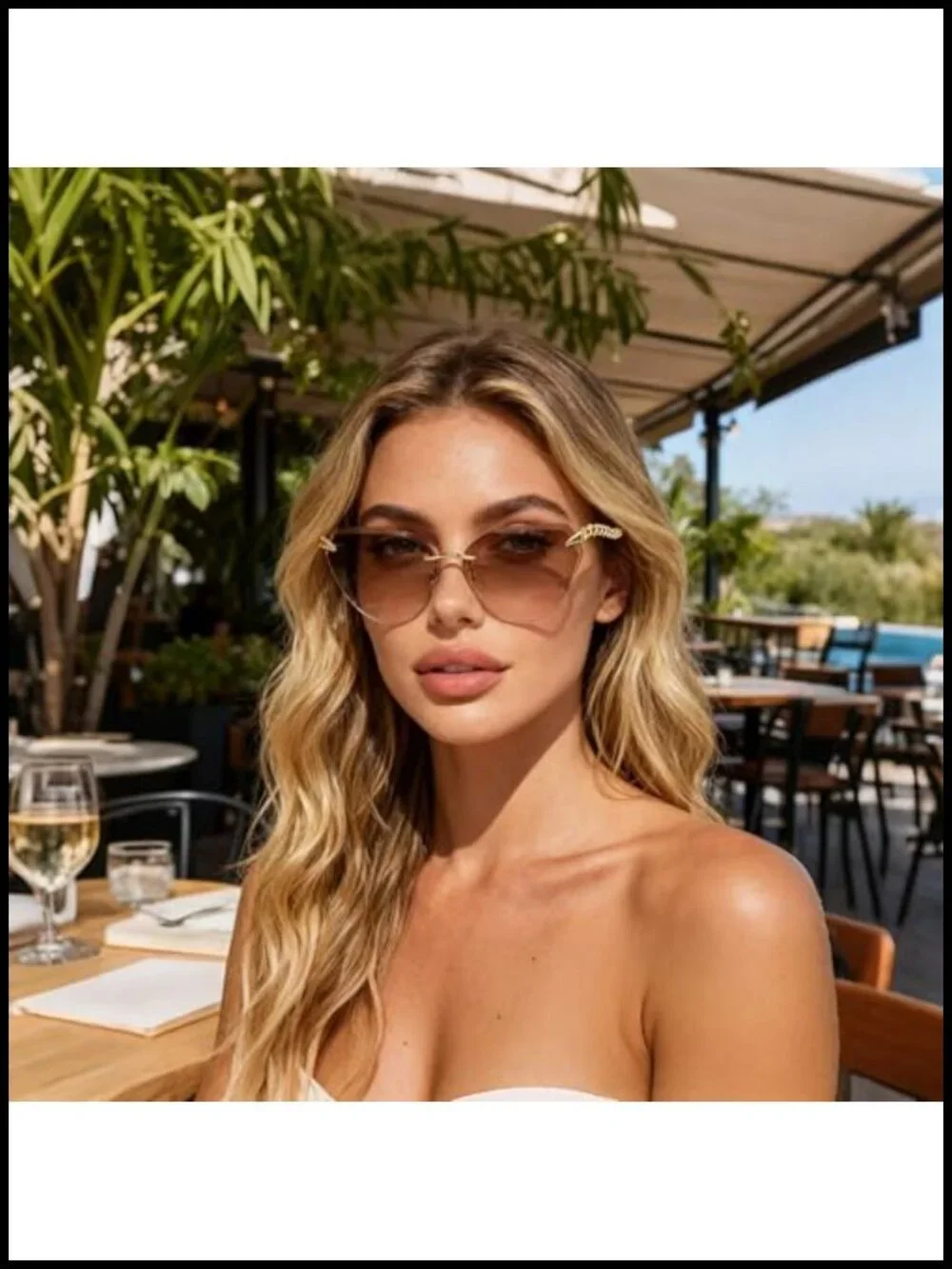 Retro Cat Eye Sunglasses with Serpentine Metal Temples UV400 Protection